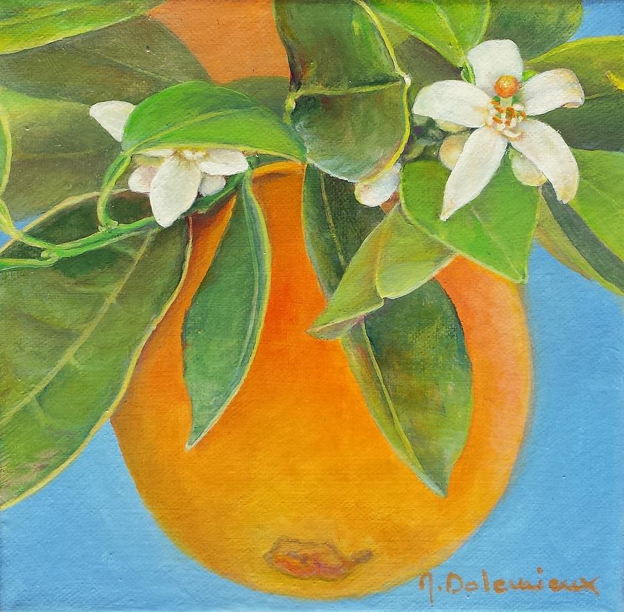 Orange Couronnee Painting by Muriel Dolemieux