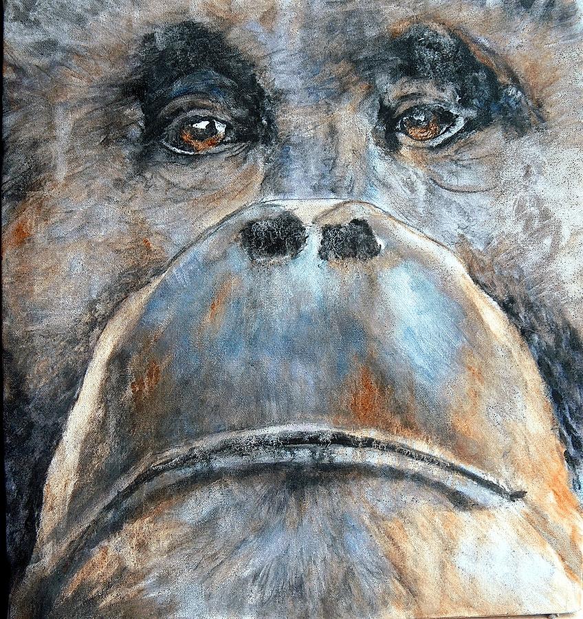 Abstract Painting - Orangutan by Maureen Murphy