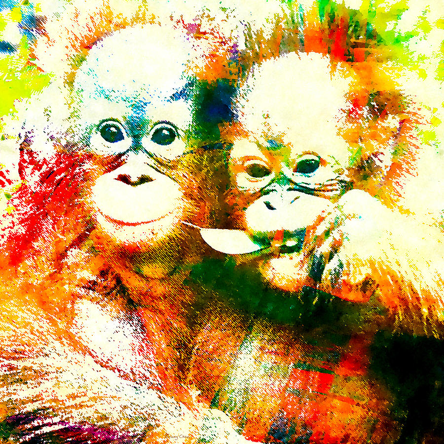 Nature Mixed Media - Orangutan by Stacey Chiew