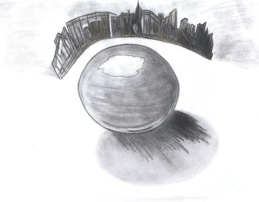 Orb Landing Drawing by Mary Zimmerman