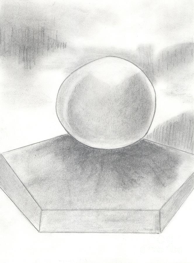 Orb On Platform Drawing by Mary Zimmerman