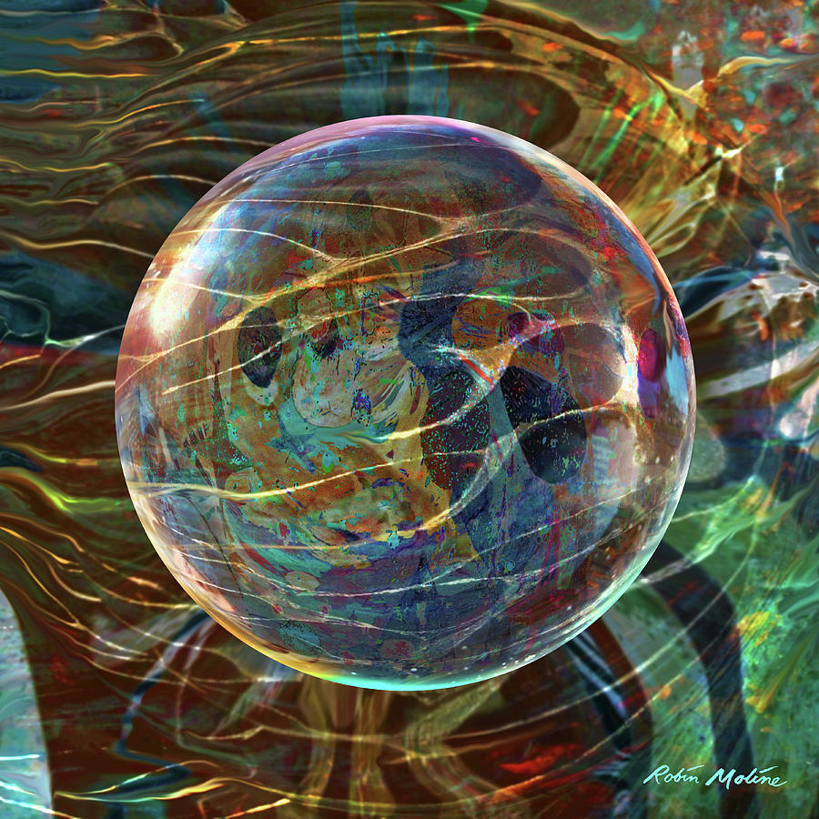 Abstract Digital Art - Orbital Flow by Robin Moline