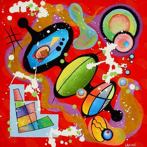 Orbitville I Painting by Leann Harding Orbitville I Painting by Leann Harding