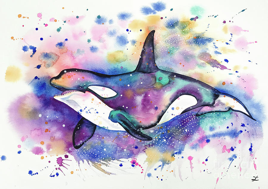 Orca Painting by Zaira Dzhaubaeva