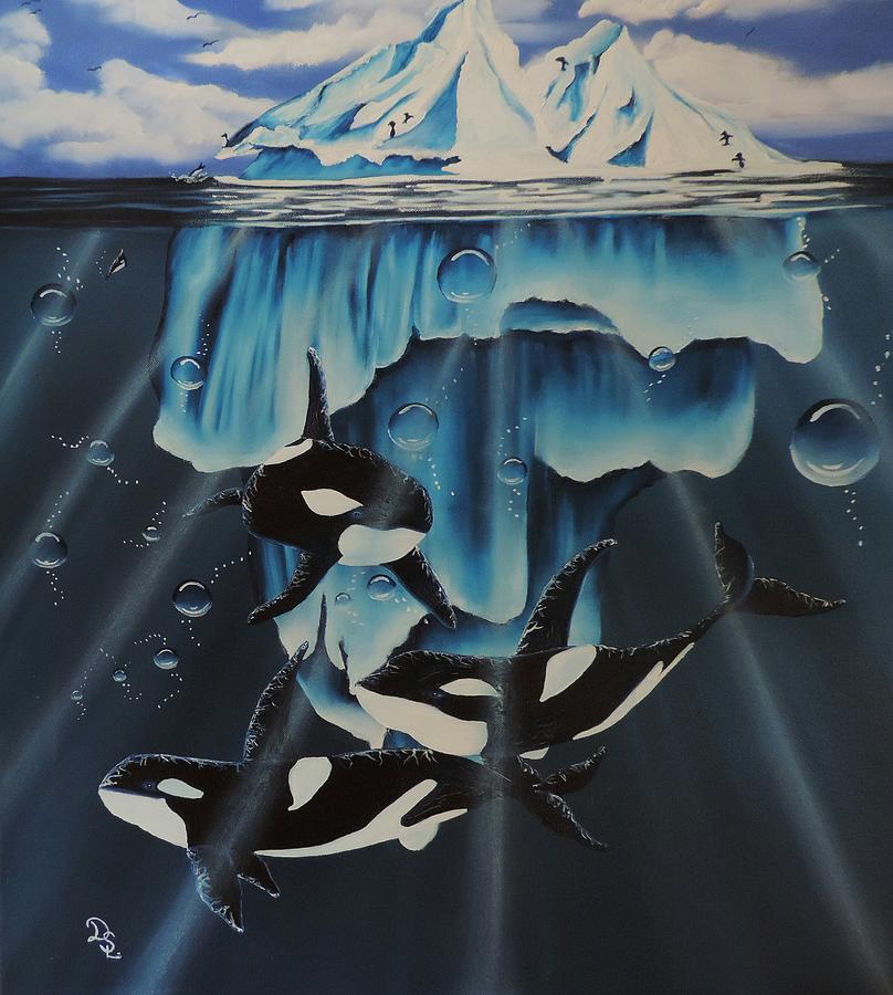 Orcas Versus Glacier Painting