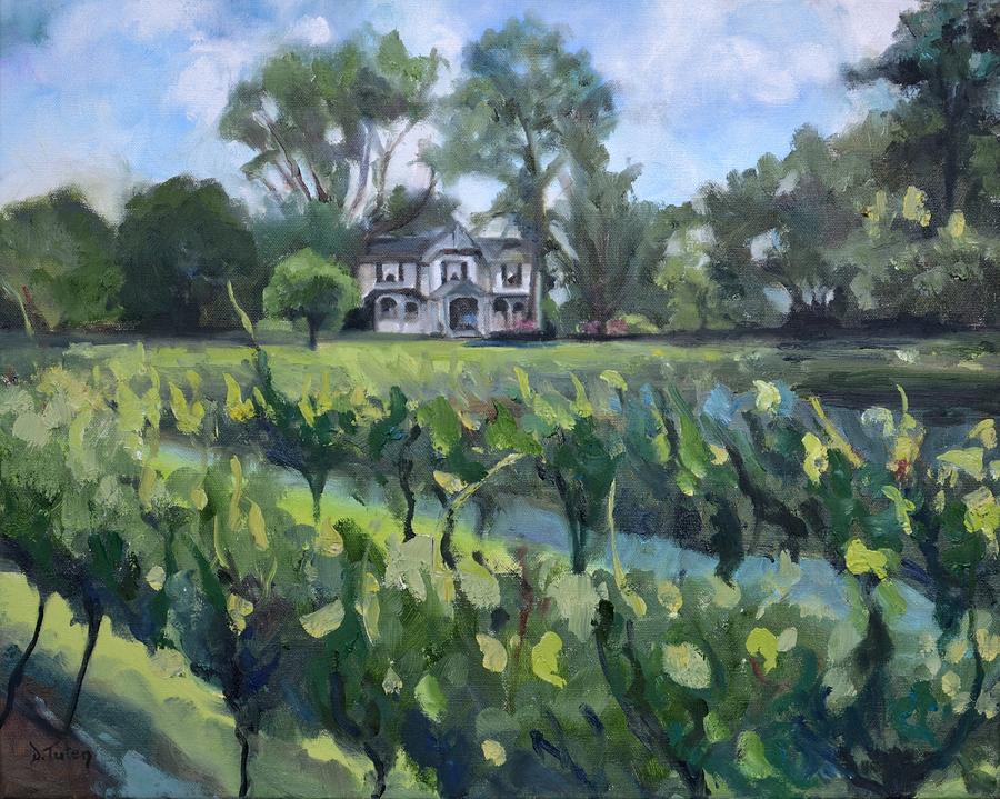 Orchard House Bed and Breakfast in Lovingston VA Painting by Donna Tuten
