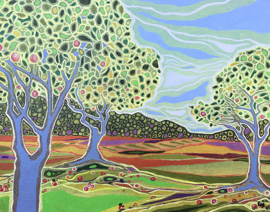 Orchard Painting by Karen Williams-Brusubardis