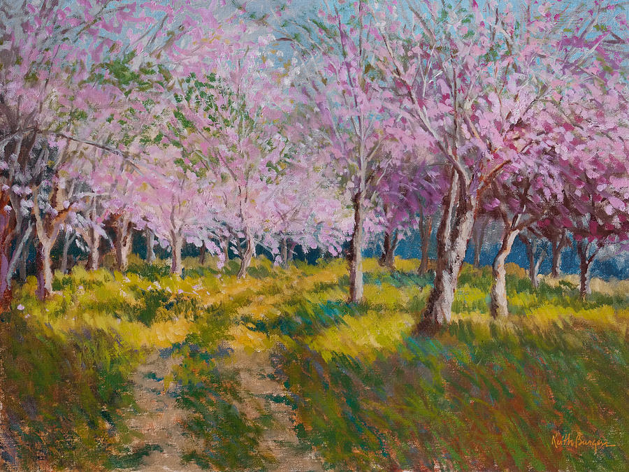 Impressionism Painting - Orchard Light by Keith Burgess
