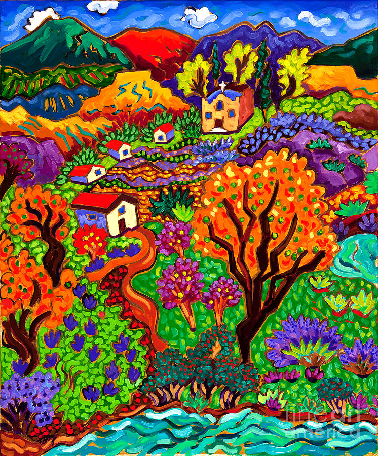 Orchard Village Painting by Cathy Carey