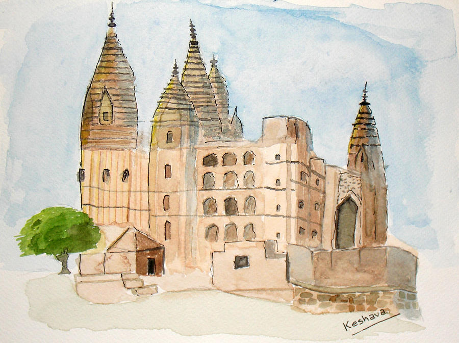 Orchha Temple Painting by Keshava Shukla
