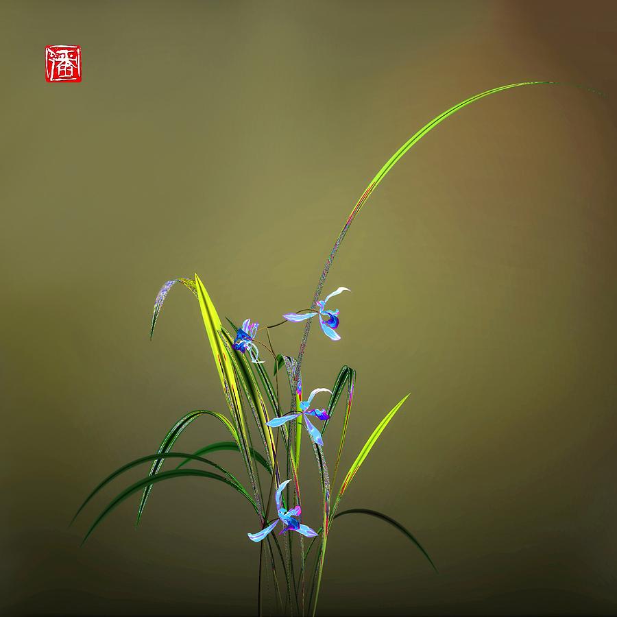 Orchid Digital Art - Orchid 9 by GuoJun Pan