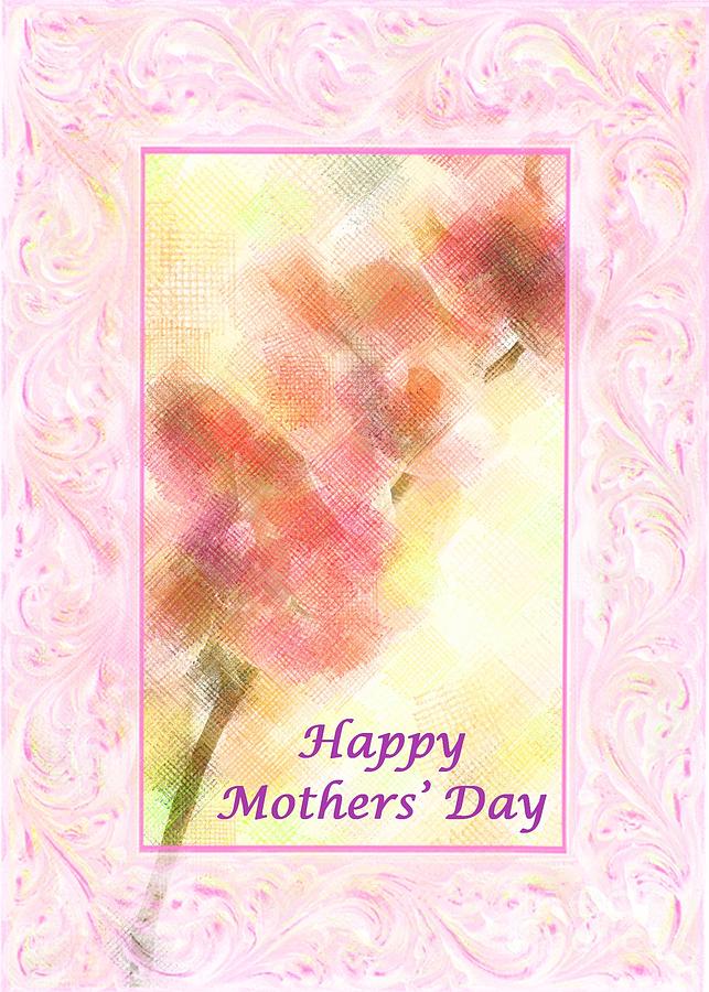 Orchid Photograph - Orchid abstract Happy Mothers Day card by Barbie Corbett-Newmin