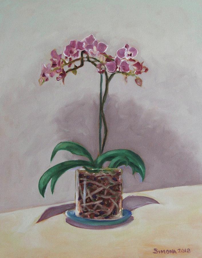 Orchid And Roots Painting by Simona Hernandez Orchid And Roots Painting by Simona Hernandez