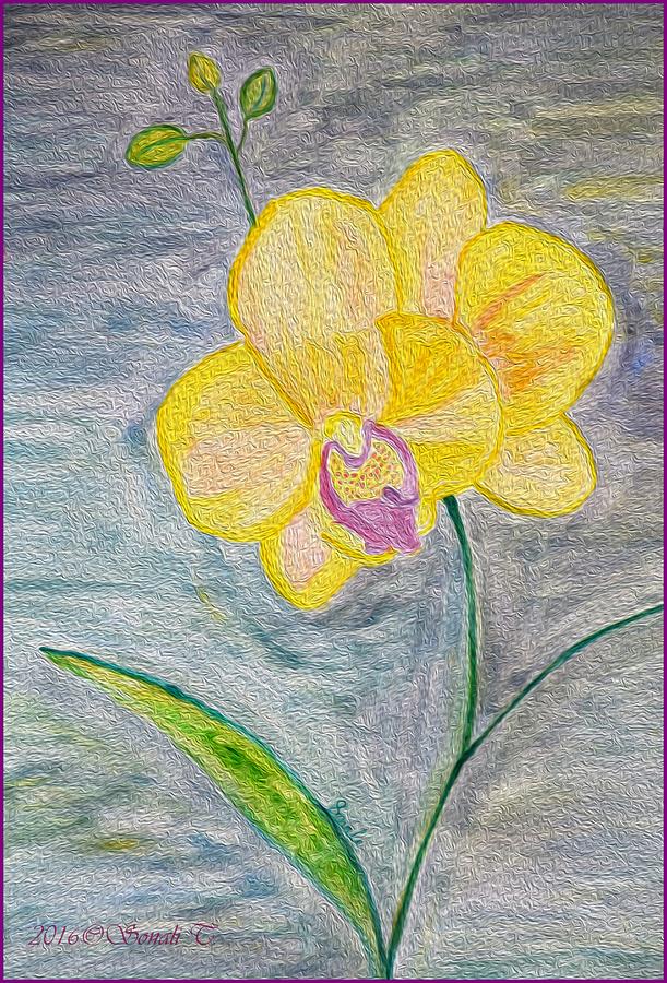 Orchid art Painting by Sonali Gangane