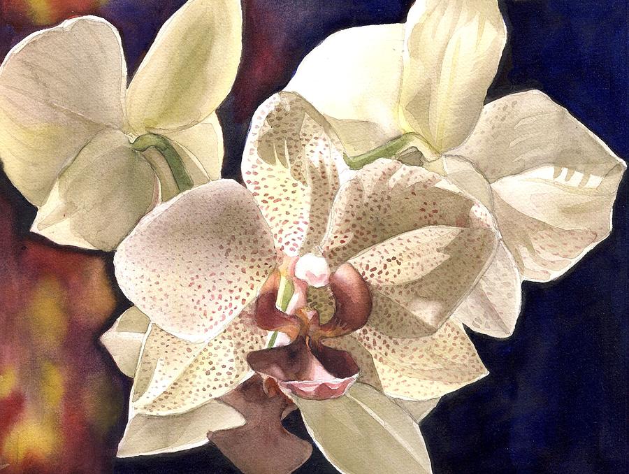 Orchid At Night Painting by Alfred Ng