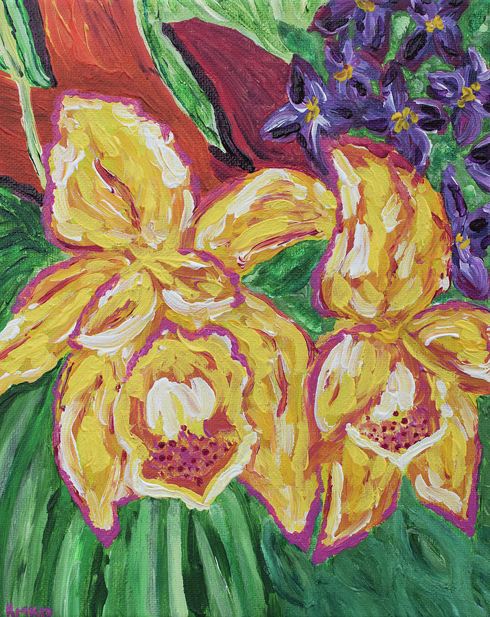 Flower Painting - Orchid Blooms by Kristen Kutay