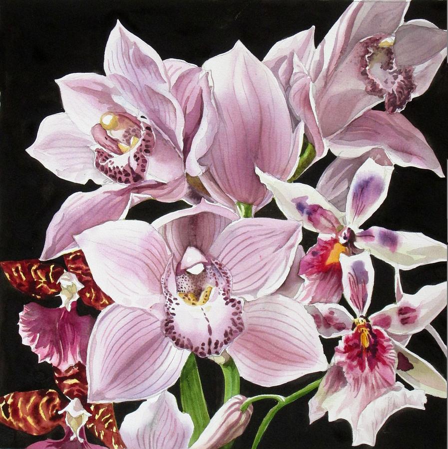 Orchid Bouquet Painting by Alfred Ng