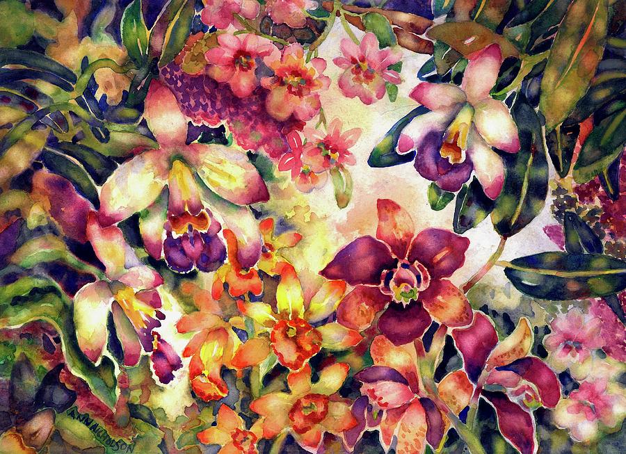 Orchid Garden II Painting by Ann Nicholson