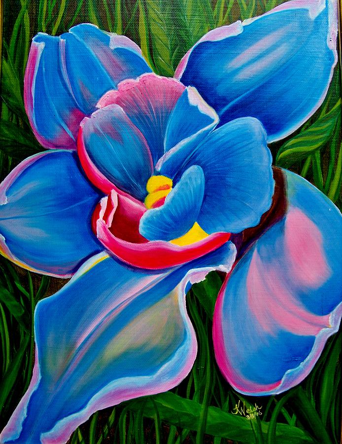 Orchid Painting - Orchid in Blue by Kathern Ware