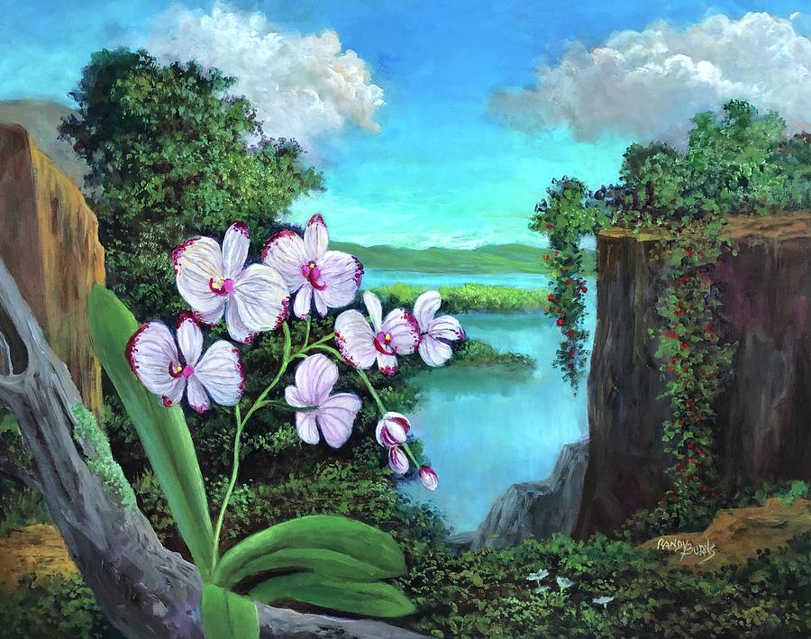 Jungle Painting - Orchid in Paradise by Rand Burns