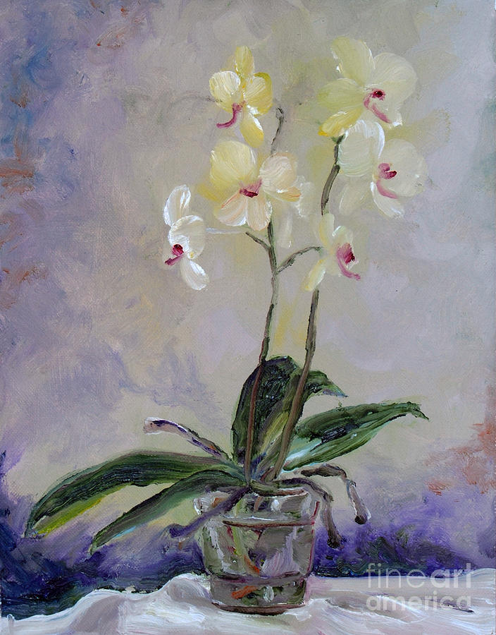 Orchid In White Painting by Frank Hoeffler