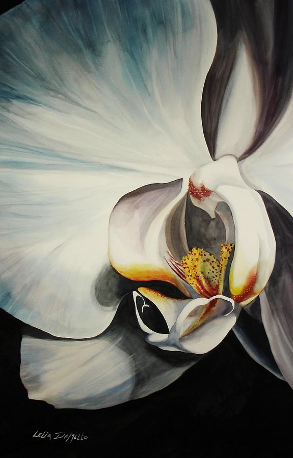 Orchid Painting by Lelia DeMello
