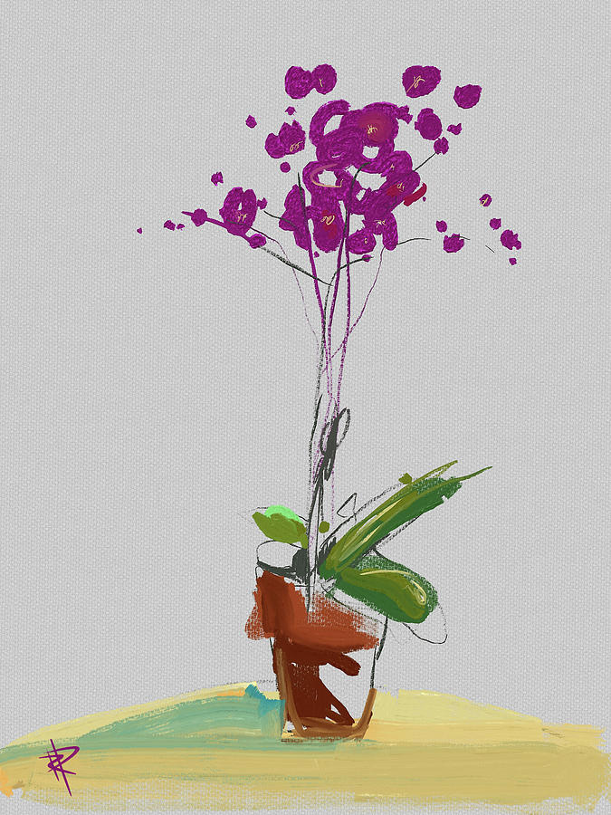 Orchid Mixed Media by Russell Pierce