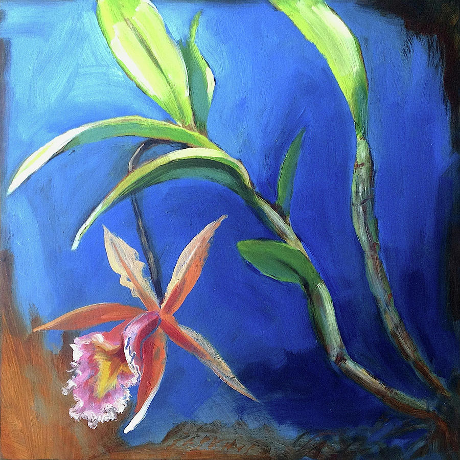 Orchid Painting - Orchid Stalk by Polly Perkins