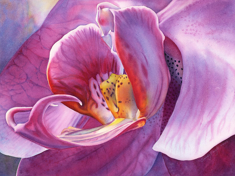 Orchidaceous Painting by Sandy Haight