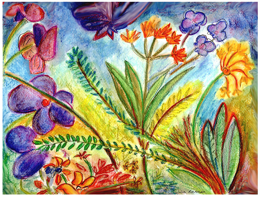 Flowers Painting - Orchids and more by Julie Richman Flowers Painting - Orchids and more by Julie Richman