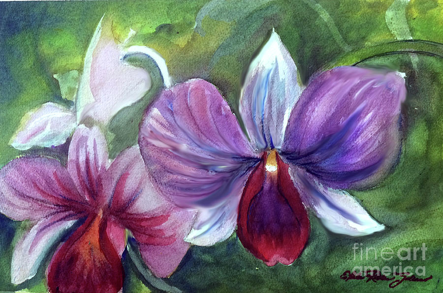 Orchids Painting - Orchids by Estela Robles