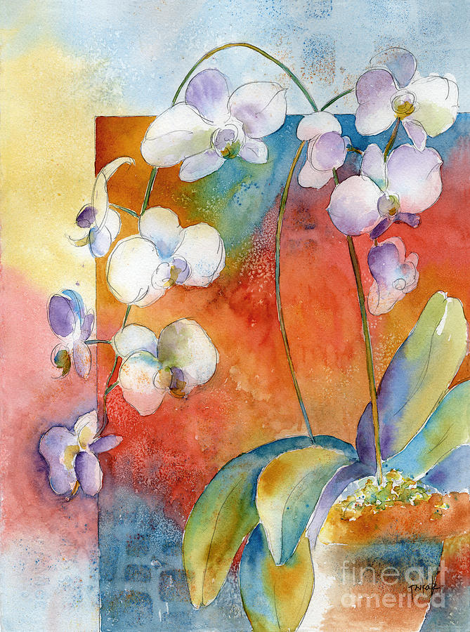 Orchids In Bend Painting by Pat Katz