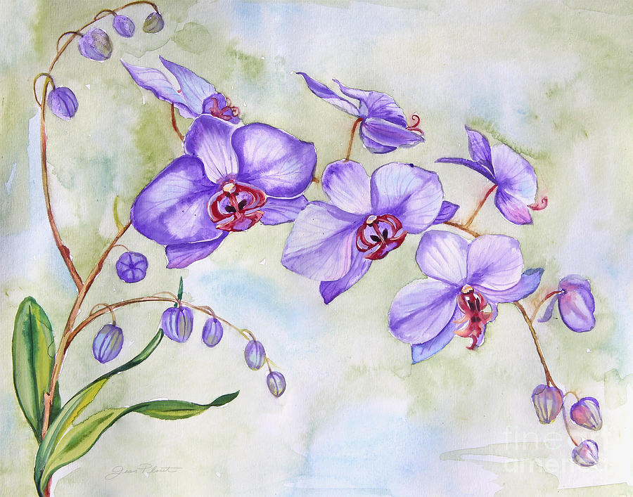Orchids-JP3882 Painting by Jean Plout