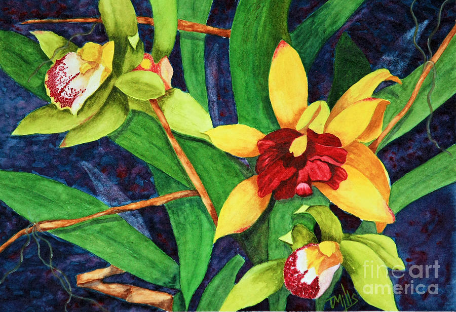 Orchids Painting by Terri Mills