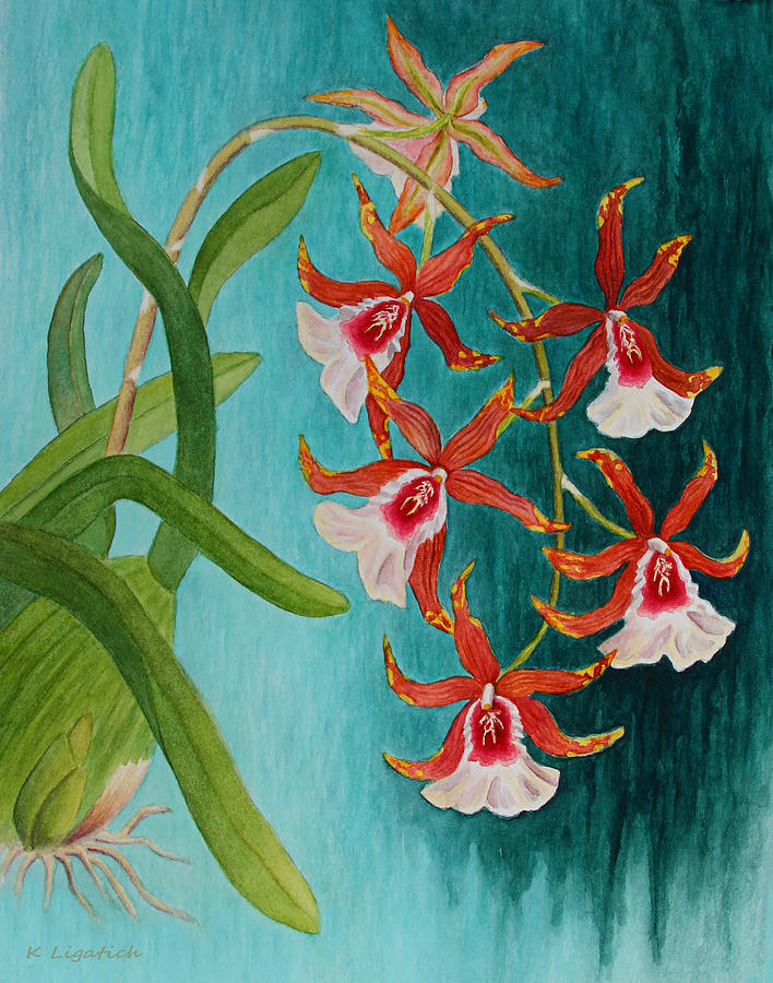 Orchids - Volcano Queen Painting by Kerri Ligatich