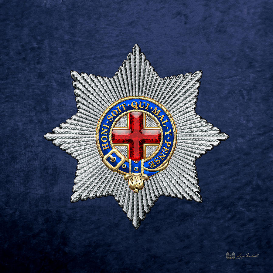Heraldry Photograph - Order of the Garter Star on Blue  by Serge Averbukh