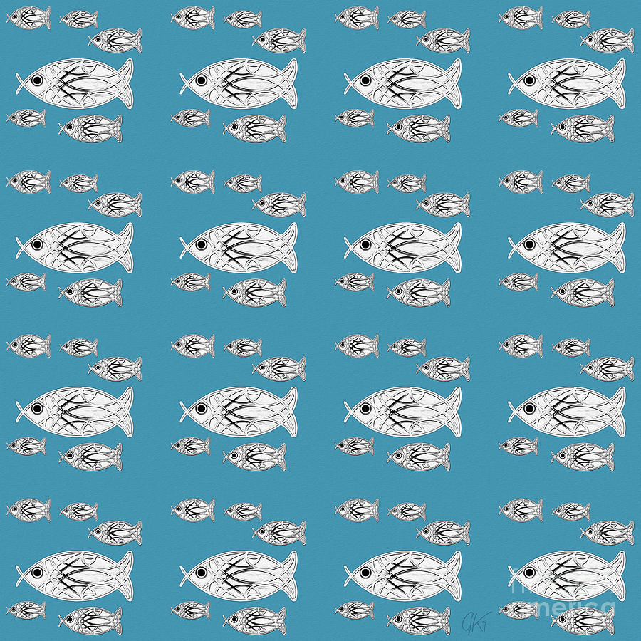 Orderly Formation - School of Fish Digital Art by Gabriele Pomykaj