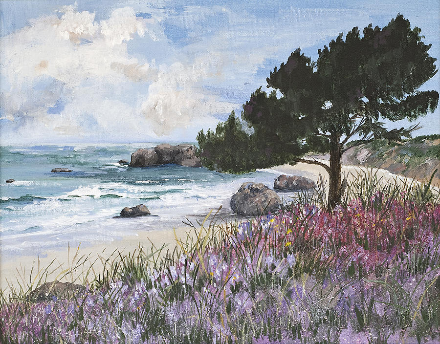 Oregon Beach Painting by Virginia McLaren