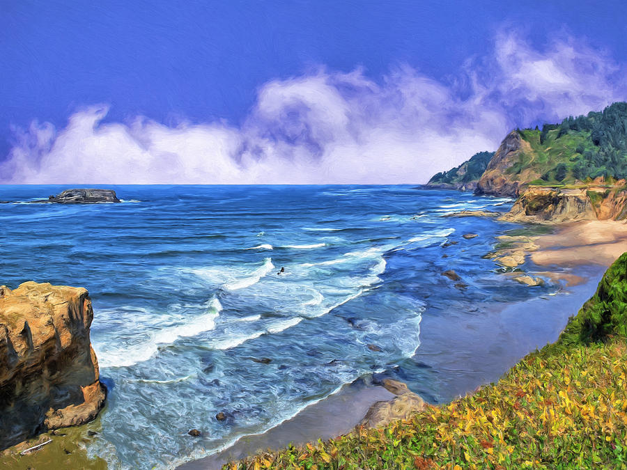Oregon Coast at Otter Rock Painting by Dominic Piperata