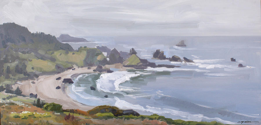 Beach Painting - Oregon Coast by Jenay Elder