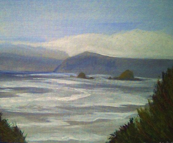 Landscape Painting - Oregon Coast by Lula Becraft