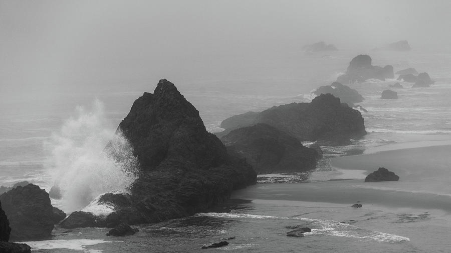 Oregon Coast Rock Splash Photograph by Lawrence S Richardson Jr