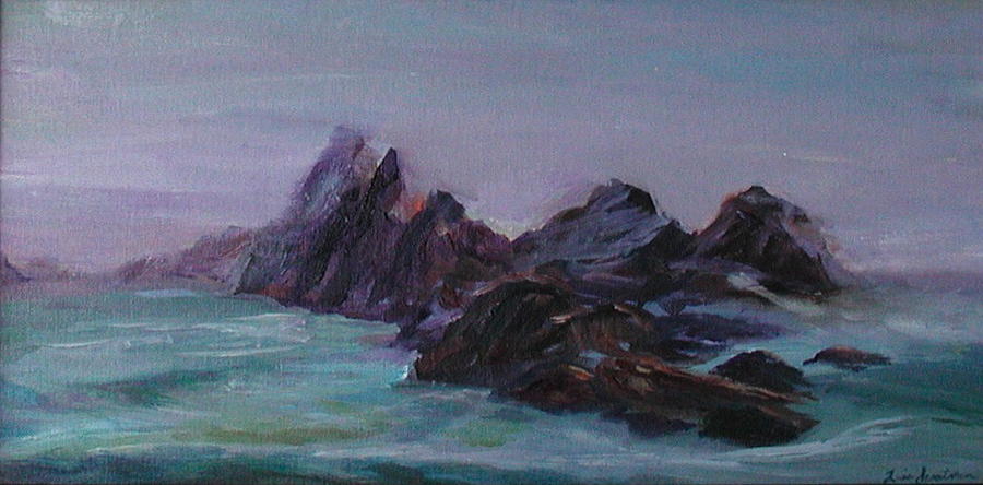 Oregon Coast Seal Rock Mist Painting by Quin Sweetman