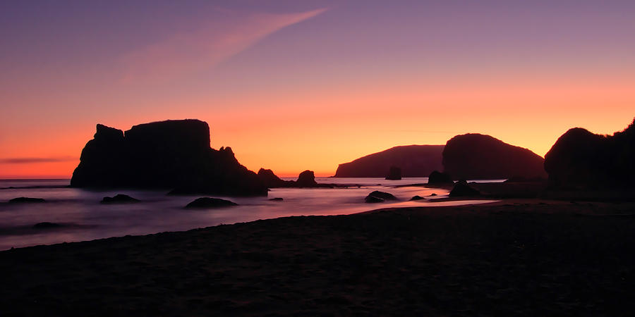 Sunset Photograph - Oregon Coast Silhouette by Don Schwartz