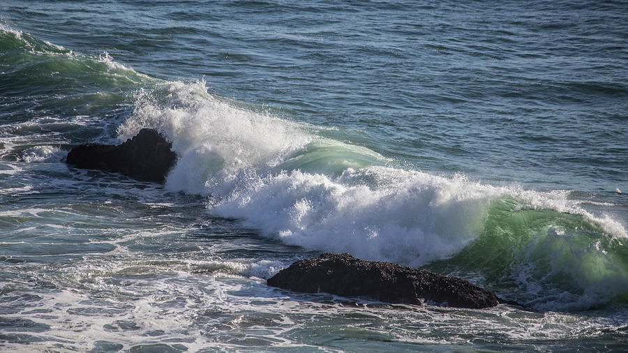 Oregon Coast Photograph - Oregon Coast Waves on Rocks by Linnea Huxford