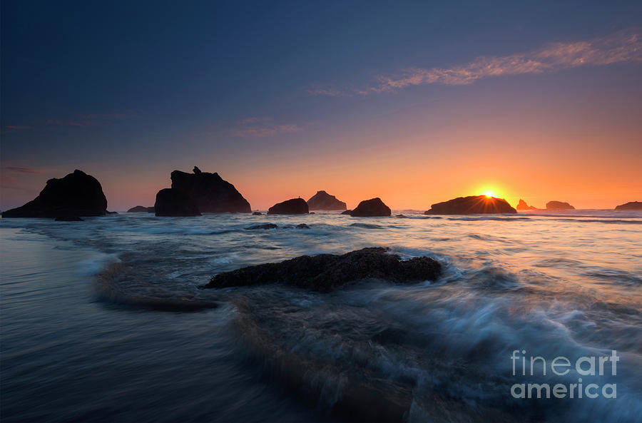 Oregon Islands Sunset Photograph by Michael Dawson