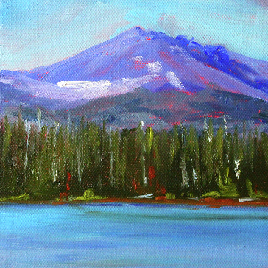 Sparks Lake Painting - Oregon Lake View by Nancy Merkle