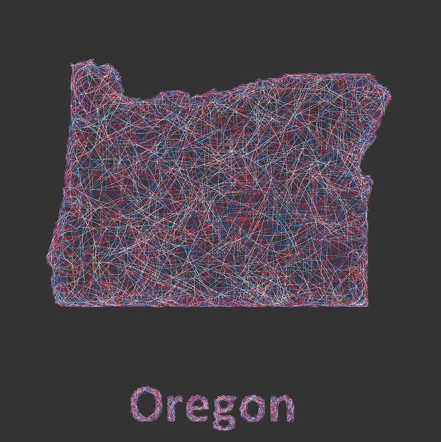 Oregon Map Digital Art - Oregon map by David Zydd