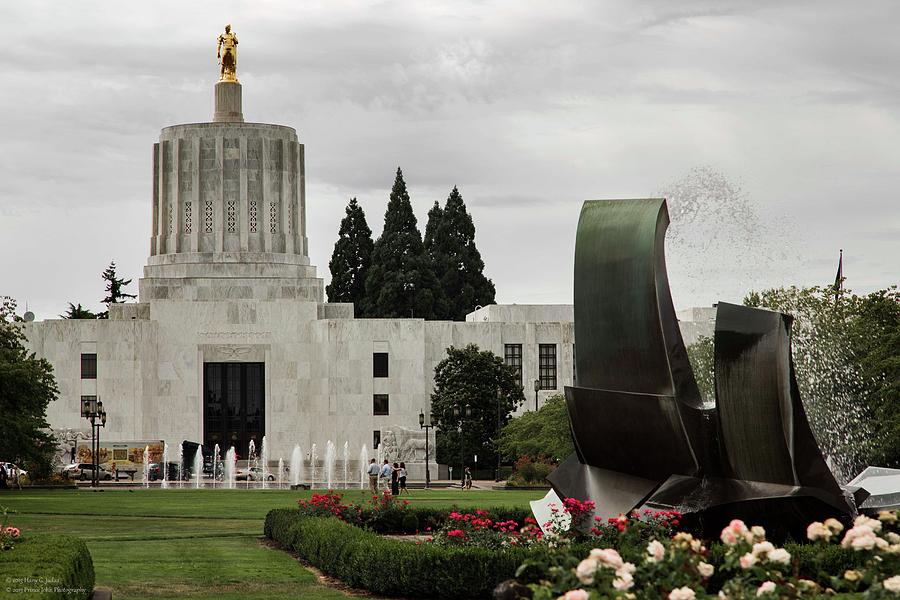 Salem Photograph - Oregon State Capitol Building  by Hany J