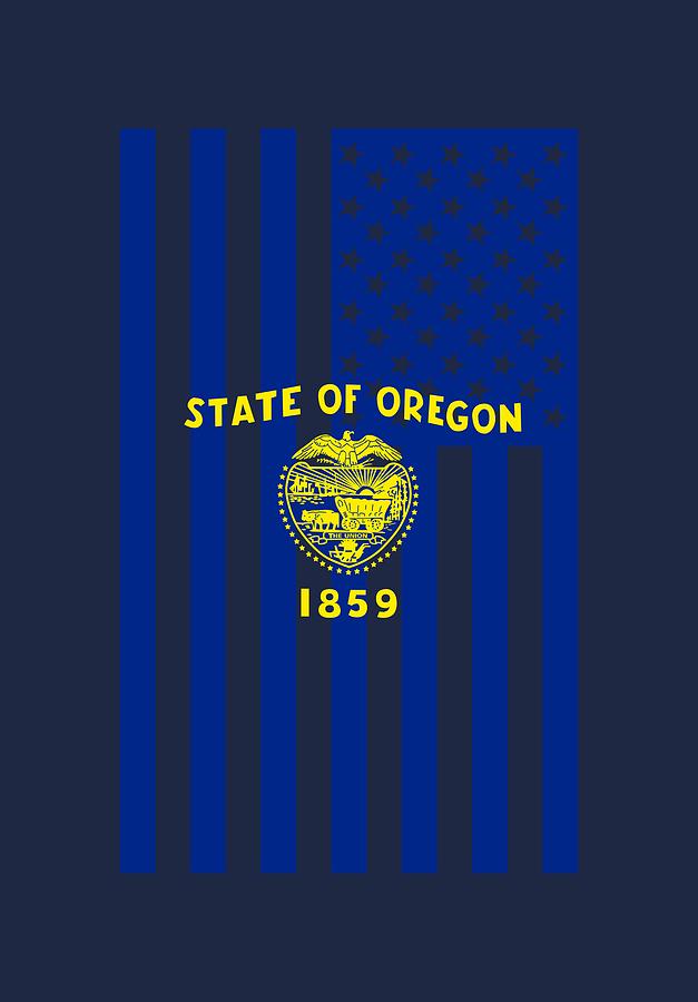 Oregon State Flag Graphic USA Styling Digital Art by Garaga Designs